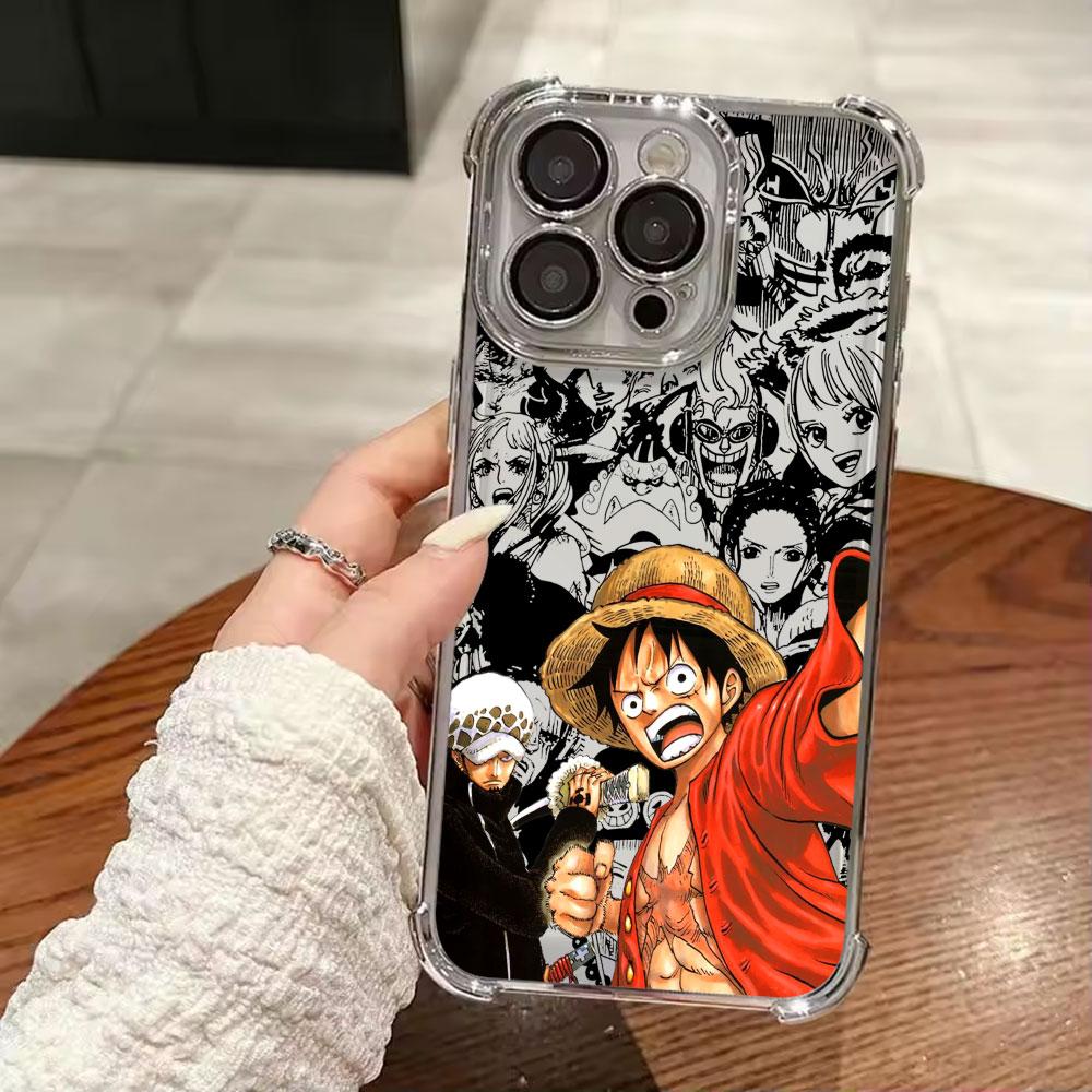 Anime Gear 5 LuffyS Plating Phone Case For Xiaomi Redmi A7 15 15C 14C K50 Note 15 14 13 12 12s Pro Plus 4G 5G Anti Fall Airbag