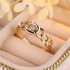 Trendy White Zircon Crystal Vintage Gold Color Wedding Bands Engagement Rings For Women Men Minimalist Jewelry