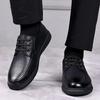 Schuhe für Herren 2024 Outdoor Basic Herren Leder Freizeitschuhe Täglich Niedriger Absatz Männlich Nähen Runde Zehenpartie Schnürung Weiche Sohle Herrenschuhe