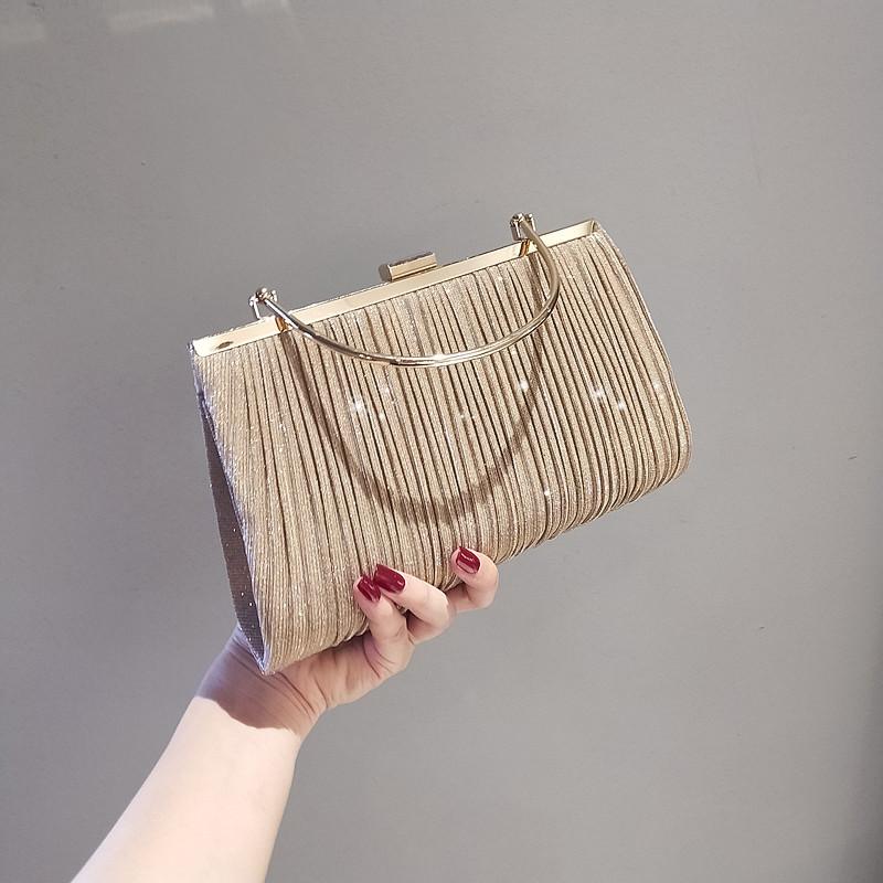 

Lady handbag Luxury Apricot evening clutch Party chain Shoulder bag Lady sequins wedding change bag