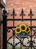 Welcome Sunflower Round Wooden Hanging Sign, 2D Flat Wooden Farmhouse Front Door Decor