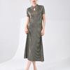 Elegant Short-Sleeve Stand-Up Collar Cheongsam Dress