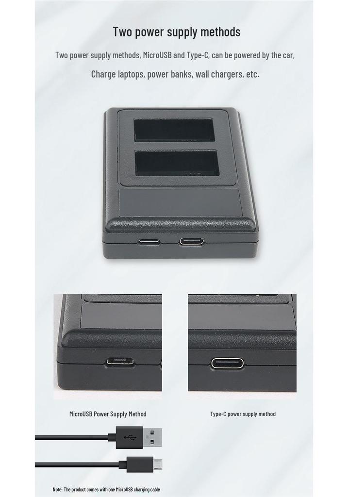 NB7L Dual LCD Charger for Canon G10, G11, G12, SX30 IS Cameras.