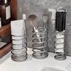 Hollow Toothbrush Rack Silver Makeup Brush Storage Rack Spring Shaped Toothbrush Holder  Tabletop