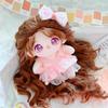 Niannyyhouse 20cm Cotton Doll Plush Wavy Long Hair Girl Fried Hair No Attributes Doll Dress Up (5-Skeleton Included)