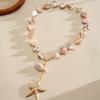 European and American Holiday Style Shell Fringed Conch Pearl Necklace Light Luxury Niche Collarbone Chain Bohemian Necklace