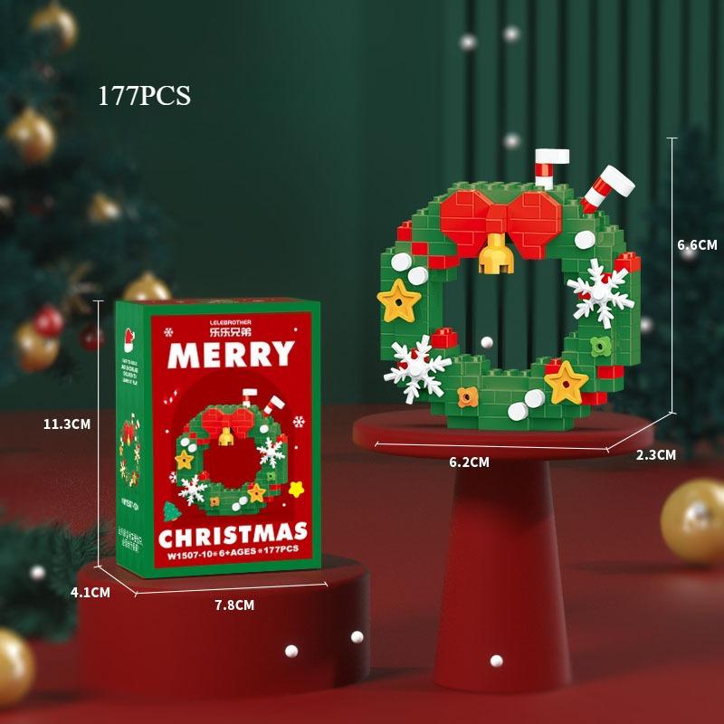 Christmas Building Block Set with Santa Claus, Snowman, and Elk - Perfect for Kids and Home Decoration