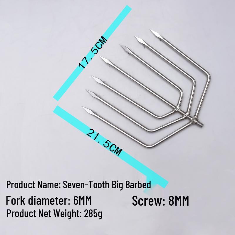 Stainless Steel Multi-functional Barbed Fish Spear Head - Handmade Flat Fork Lantern Design