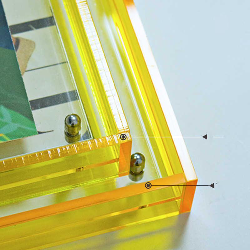 Floating Picture Frame Acrylic Frames for Wall Mounted Tabletop Standing Decorative Photo Frames Neon Translucent Hanging Frame
