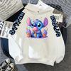 Luxury Brand Women's Hoodies Disney Lilo & Stitch Harajuku Jackets Japanese Fashion Winter Sweaters Women's Warm Sweatshirts
