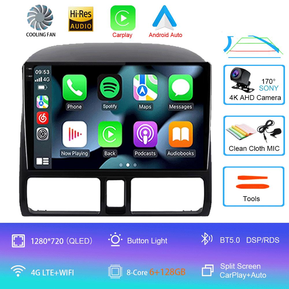For Honda CR-V CRV 2001 - 2006 Android 14 Car Radio Multimedia Player OLED Screen Navigation GPS CarPlay Stereo 2 DIN Head Unit