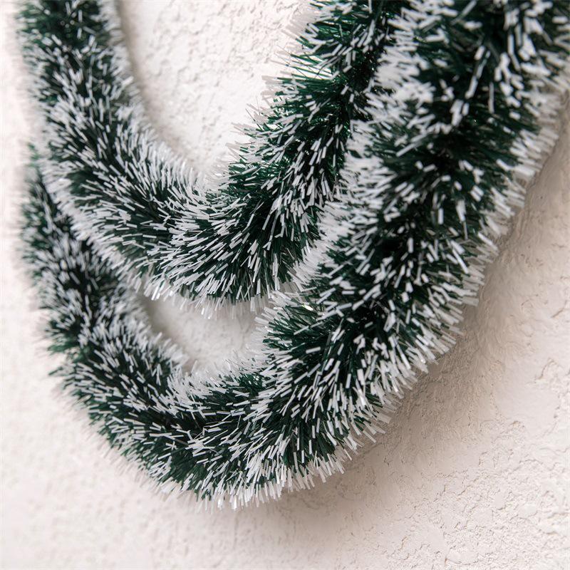 Festive Dark Green Rattan Ribbon and Feather Boa Ornament for New Year and Christmas Tree Decoration
