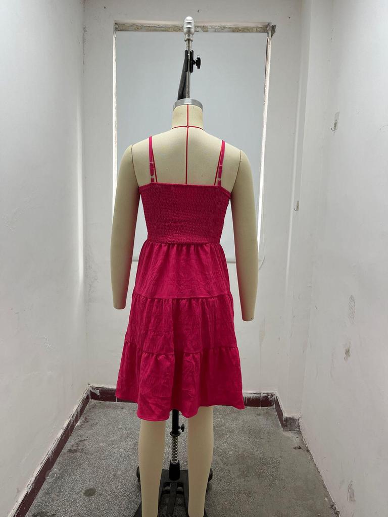 2024 One-Shoulder Solid Color Textured Dress - Versatile Summer Women's Fashion