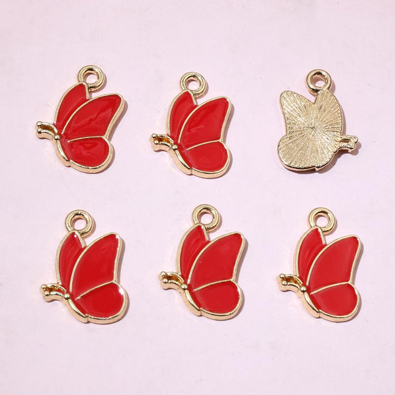 50Pcs 11x13mm Small Alloy Butterfly Charms Pendants Multi Colors For DIY Bracelet Necklaces Jewelry Making Accessories