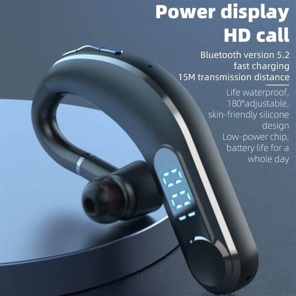 Bone Conduction Earphones, Earphone-Type Bone Conduction Sound Amplifier with Volume Control, 360-Degree Sound Collection, Open-Ear Hanging Design,