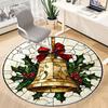 1pc Christmas Bell Office Round Area Rug, Indoor Mat Suitable ForOffice, Under Office Chairs Bedroom Living Room Home Decor, Room Deco D167