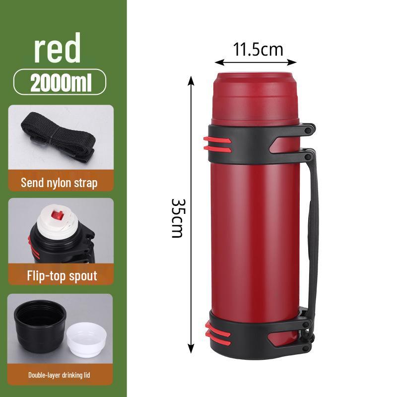 Hervidor de Viaje Aislado de Acero Inoxidable 304 - Botella de Agua Portátil de Gran Capacidad para Acampada al Aire Libre.