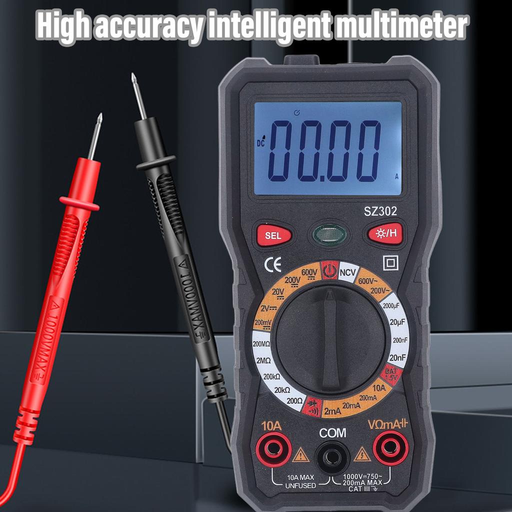 Digital Multimeter Backlight High Accuracy Automatic LED Indicator   AC Voltmeter with Flashlight
