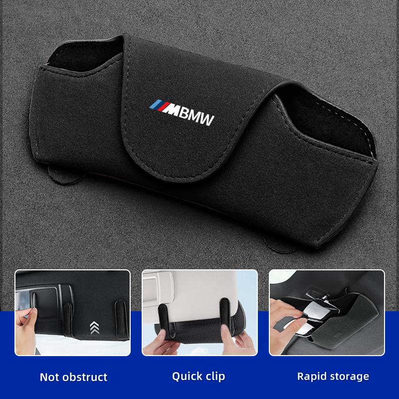 2025 Hot Car Visor Glasses Holder Clip Sunglasses Storage Case Accessories For BMW Performance X1 X3 X5 E39 E46 E90 F20 E60 F30