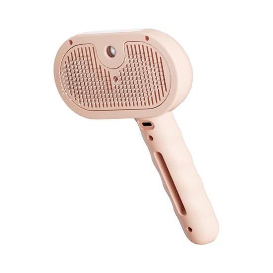 

Паровая щетка для кошек, перезаряжаемая 3-в-1 паровая щетка для домашних животных, самоочищающаяся массажная расческа для удаления выпавшей шерсти для длинной/короткой шерсти кошек и собак розовый