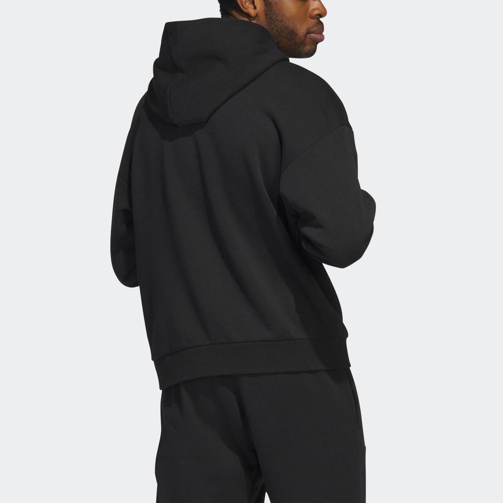 Adidas Essentials Loose Fit Hoodie Classic Logo Daily Casual Sweatshirt Men Black HY2765