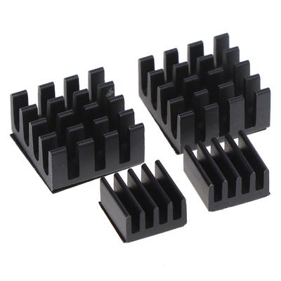 Kit de refrigeración con disipador térmico de aluminio negro de 4 piezas para Raspberry Pi 3/2/Rpi B+