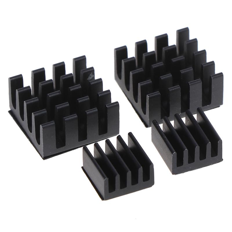4Pcs Black Aluminum Heatsink Cooler Cooling Kit For Raspberry Pi 3/2 /Rpi B+