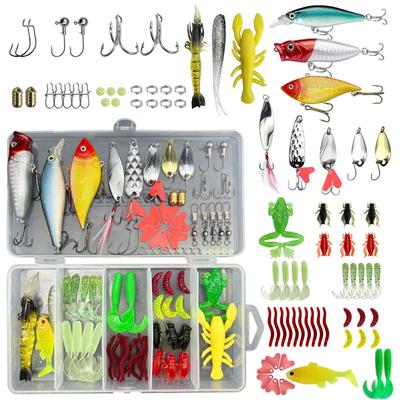 Set de señuelos Rana Trueno: Señuelos Artificiales de Agua Dulce y Salada - Incluye Estilos Duros, Blandos, de Cuchara, Minnow y Calabaza.