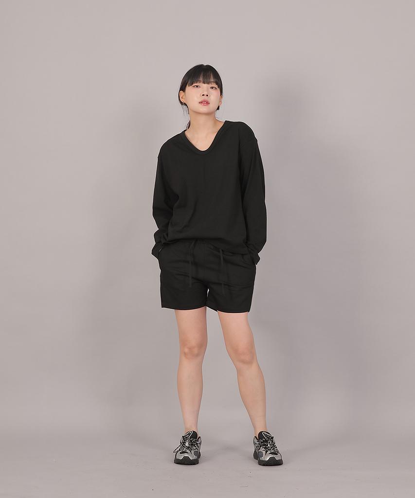 SAINTCREW Cotton Elastic Waist Shorts Cbs-387 Black