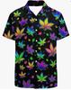 Summer Men's Beach Shirt Printed Hawaiian Short Sleeve Flower Shirt Boys