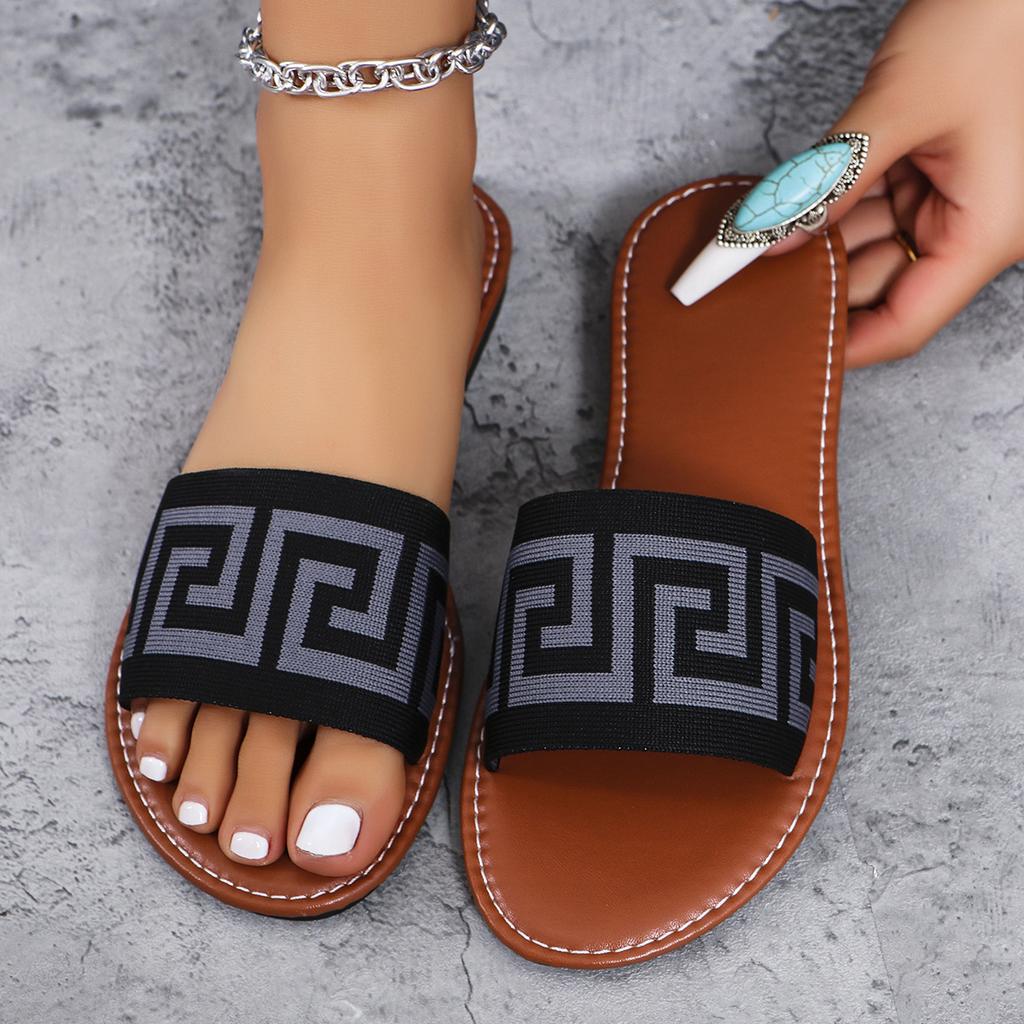 Damen Sandalen Sommer Luxus Mode Flache Sandalen Braun Designer Offene Zehen Rutschfest Outdoor Strand Hausschuhe Slides Damen