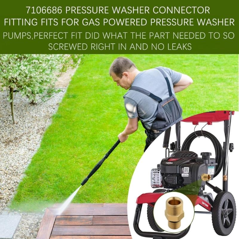 High Pressures Washer Brass Adapter 3/8Inch Male To M 22 Quickly Connect Leak Proof Fittings For Gas Power Pump Systems