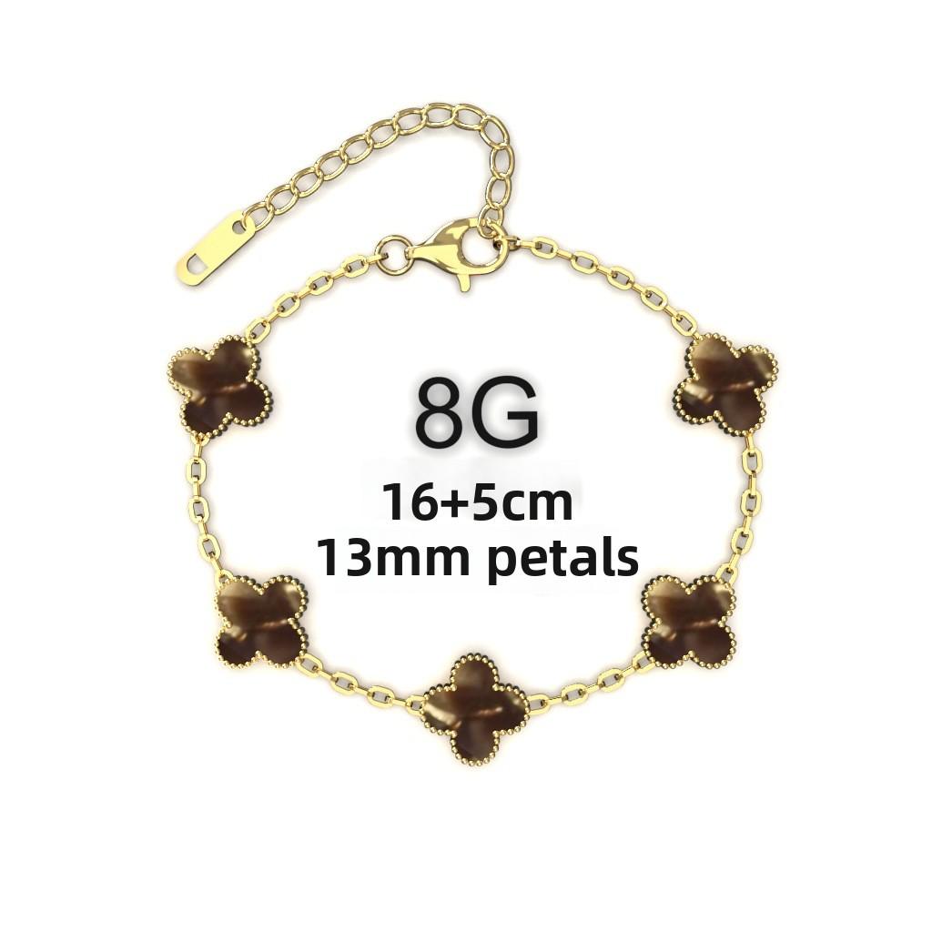 13MM Titanium Steel Four-leaf Clover Bracelet Small Fresh Fashion Petals 18K Does Not Lose Color Ladies Bracelet