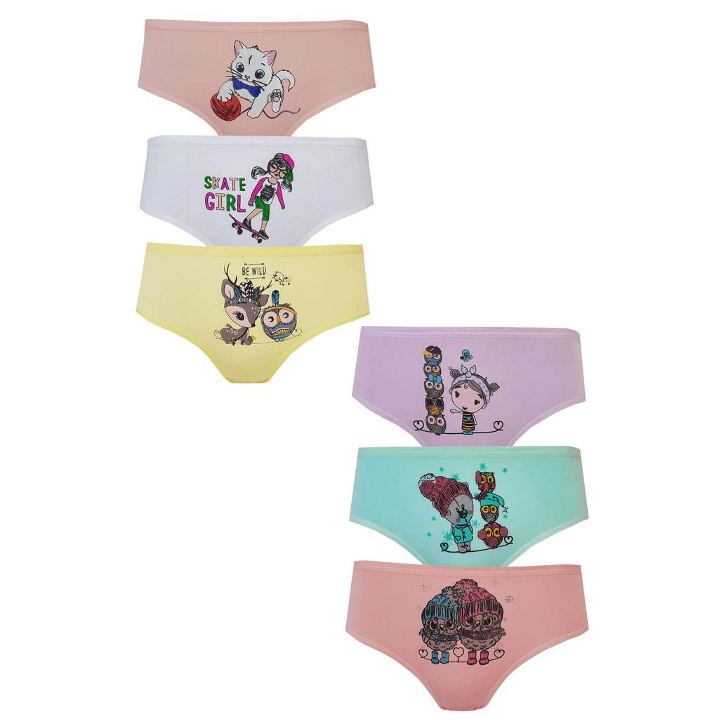 Kota 6-teiliges Höschen für Mädchen, farbig gemustert, bedruckt