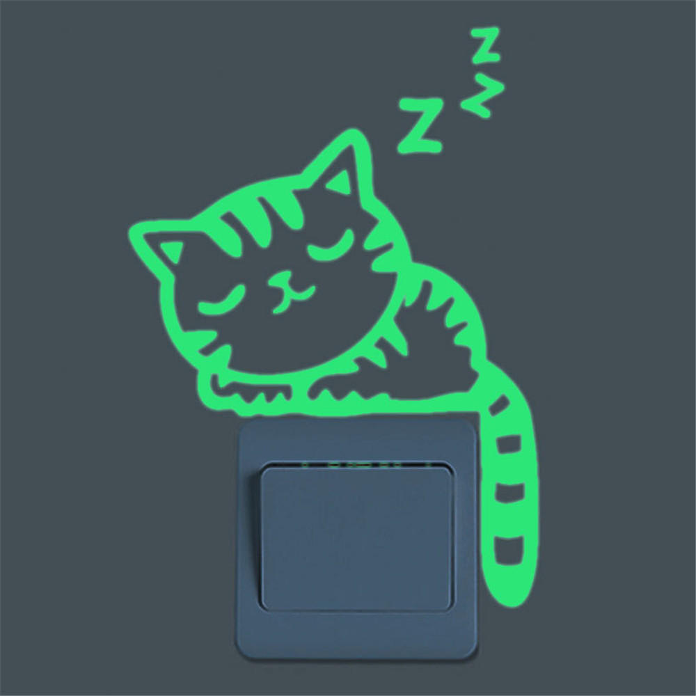 Cute Creative  Cat Luminous Noctilucent Glow  Wall Sticker Home