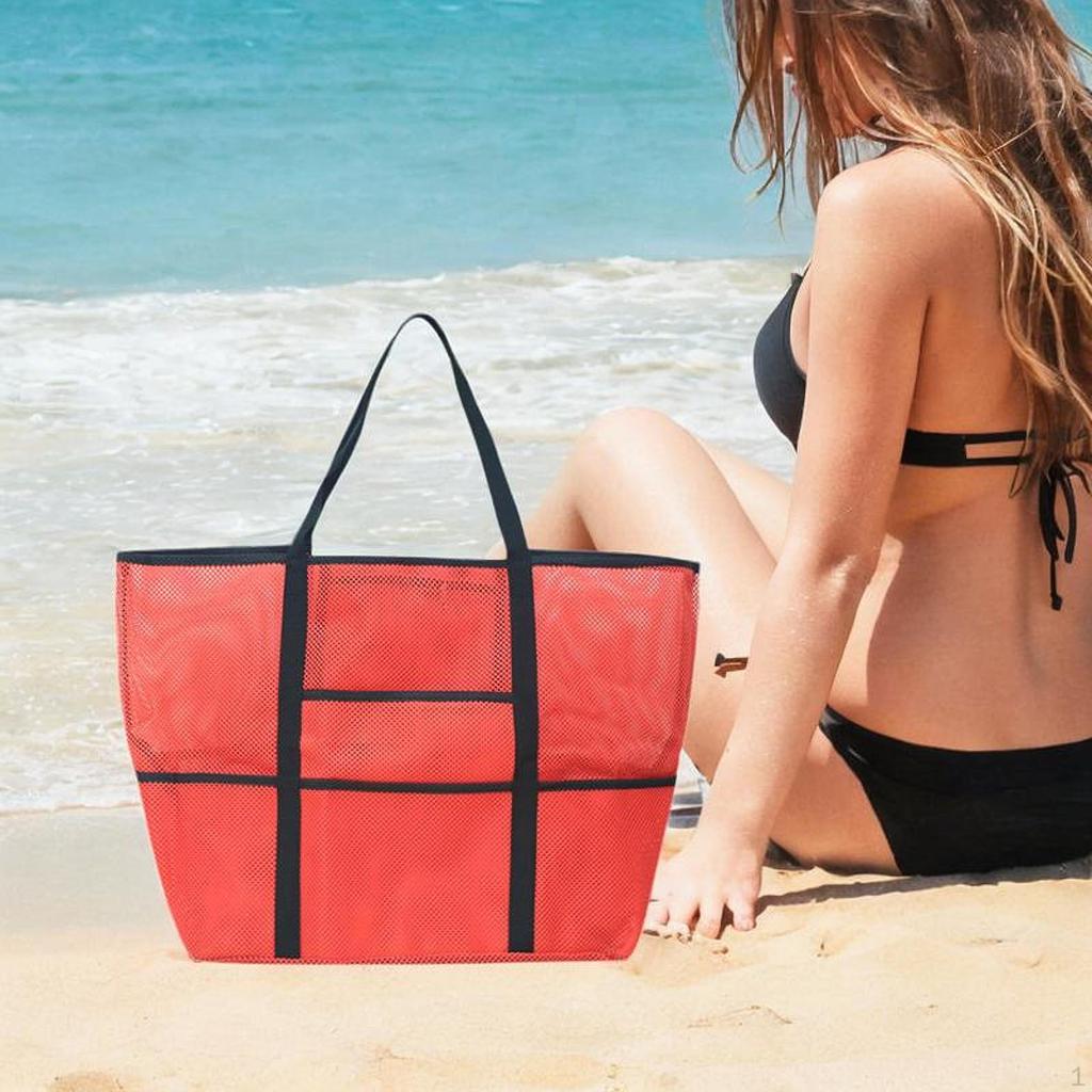 Beach Tote Foldable Mesh Bag for Women Men Vacation Essentials Travel