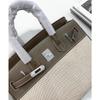Grensoverschrijdende middeleeuwse 25cm30cm koeienhuid canvas damestas met lange schouderband forens casual leren schouder