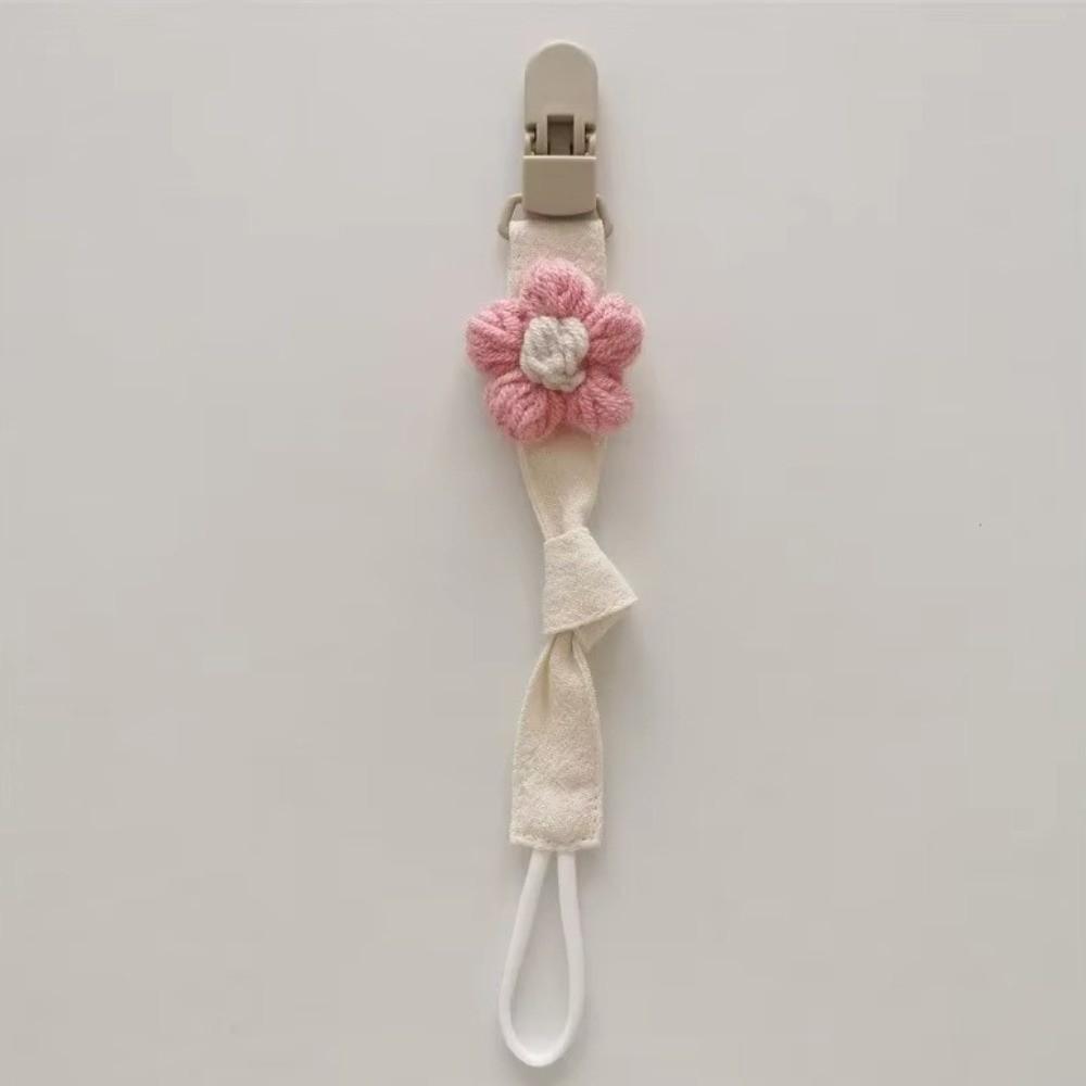 Cute Flower Dummy Nipple Holder Plastic Embroidery Pacifier Clips Baby Pacifier Chain Newborn