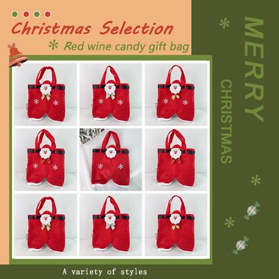 1 Stück Weihnachts-Buckram Nikolaushosen-Tasche Große Handtasche Süßigkeiten Wein Geschenkbeutel Weihnachten Deko Frohes Geschenk Leckerei Süßigkeiten Wein Flaschenhalter