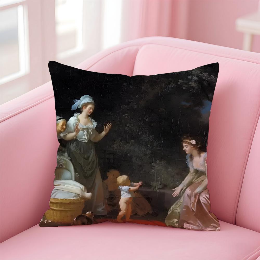 Rococo JJean Honore Fragonard Kissenbezug Kissenhülle Weicher Hautfreundlicher Stoff Komfort Verdeckter Reißverschluss