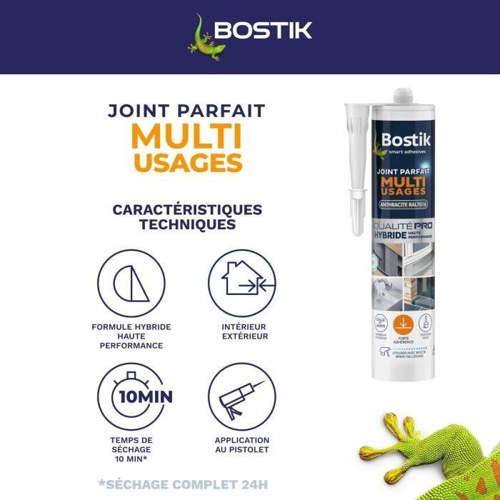 Mastic Étanchéité Joint Parfait BOSTIK Multi-Usages Blanc Forte Adhérence Intérieur et Extérieur - cartouche 290ml
