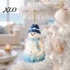 Decorative Animal Shaped Ornaments Blue Glass House Christmas Hanging Ornament, Acrylic Double Side Thoughtful Gift Ideas Printed Tree Decor Pendant,