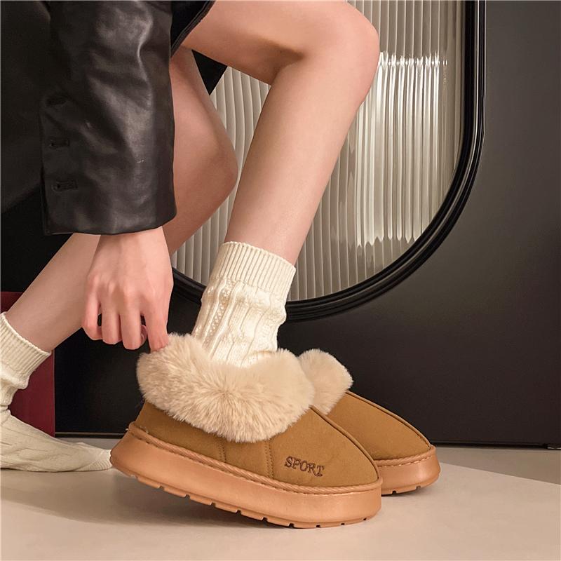 Fashion Women's Winter Fur Shoes Male Ankle Boots Platform Slippers Home Warm Fashion Outdoor Basis Thick Wool Wool Short Boots