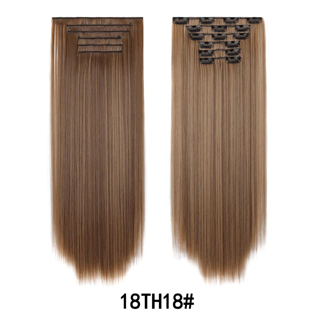 6Pcs/Set Clip-in Hair Extensions Long Straight Hair for Full Head Synthetic Hairpiec for Women Ladies