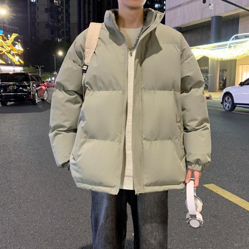 New Stand-up Collar Cotton Coat Men's Solid Color Men's Autumn and Winter Coat Couple Casual Cotton Coat Men's Top Bread Coat