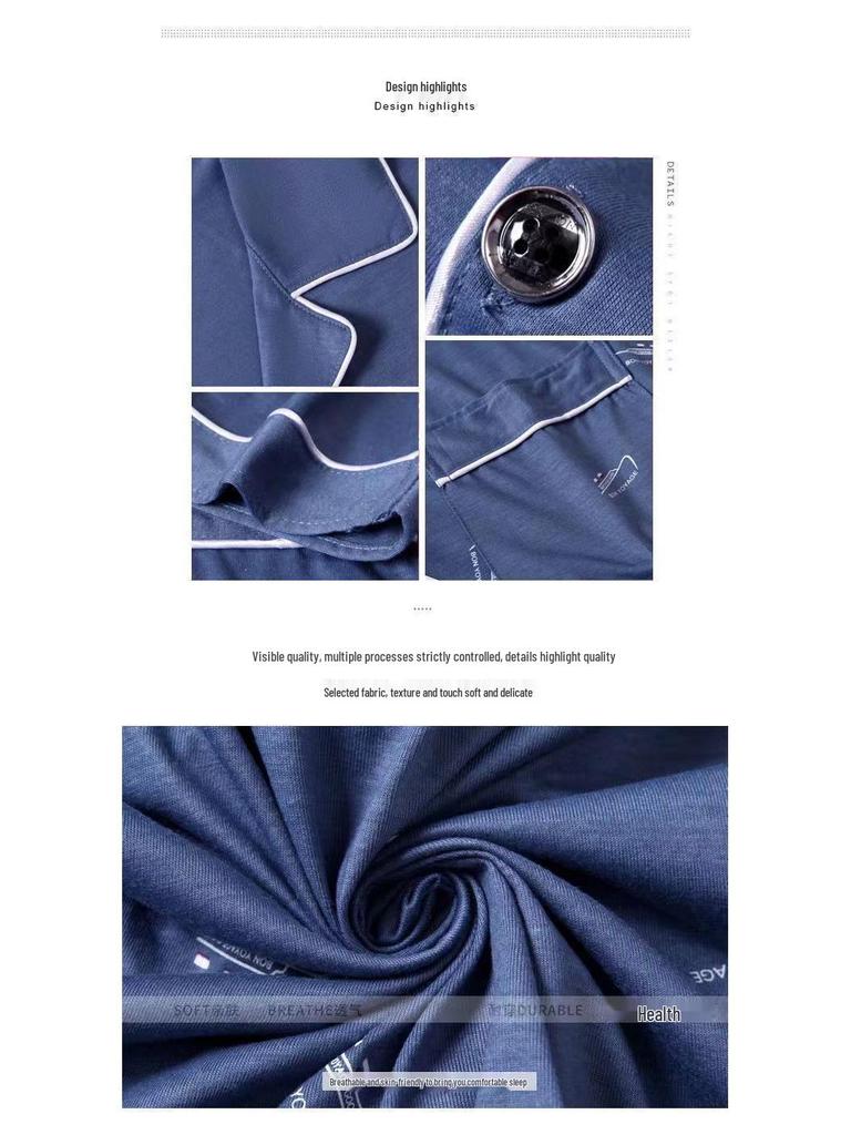 Men's Cotton Long Sleeve Pajamas - Spring To Winter, Plus Size, Stylish Youth Homewear