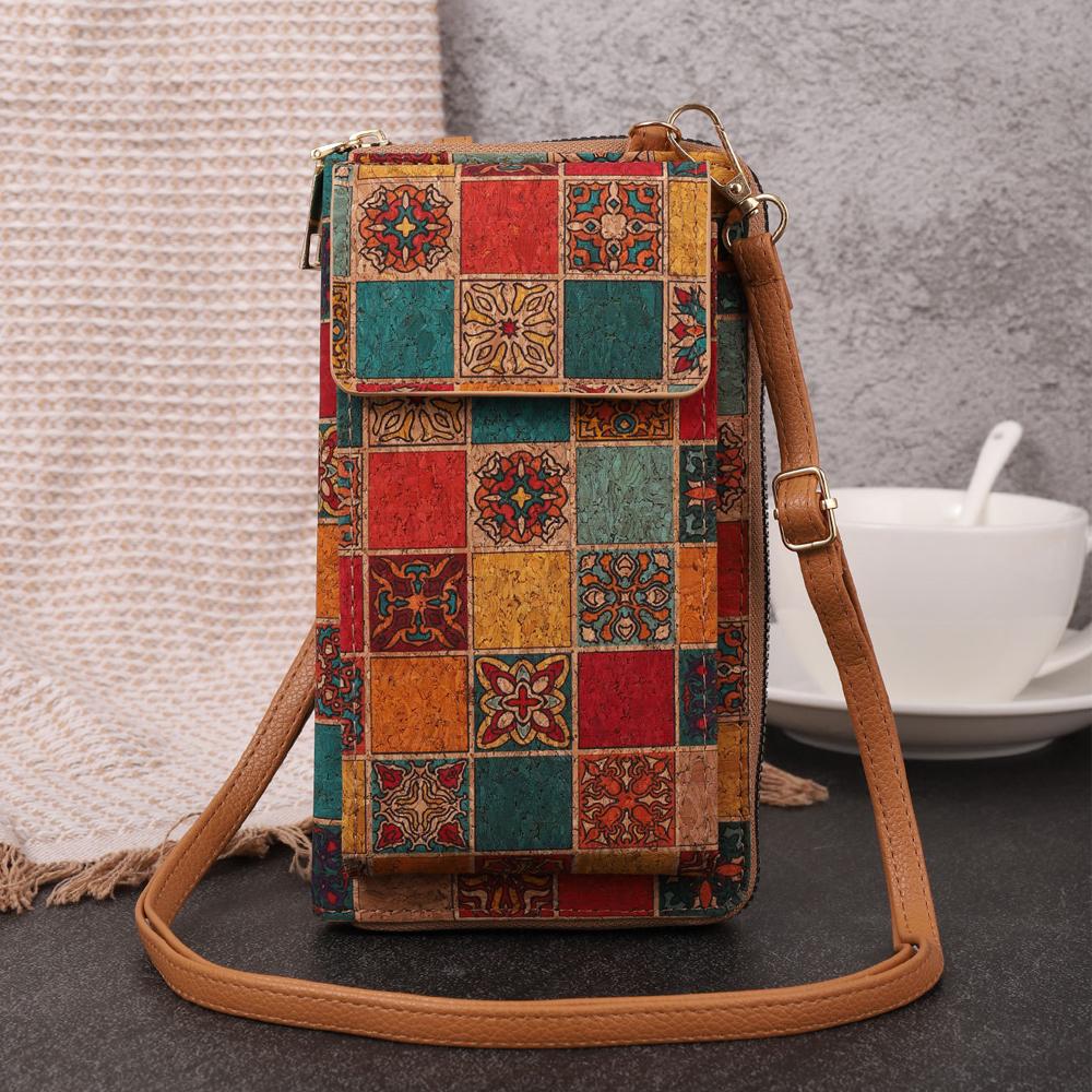 Retro Bohemian Style Geldbörse Klappe Umhängetaschen Frauen Mini PU Leder Schulter Geldbörsen und Handtaschen für Mädchen Damen Telefon Blume Designer Tasche