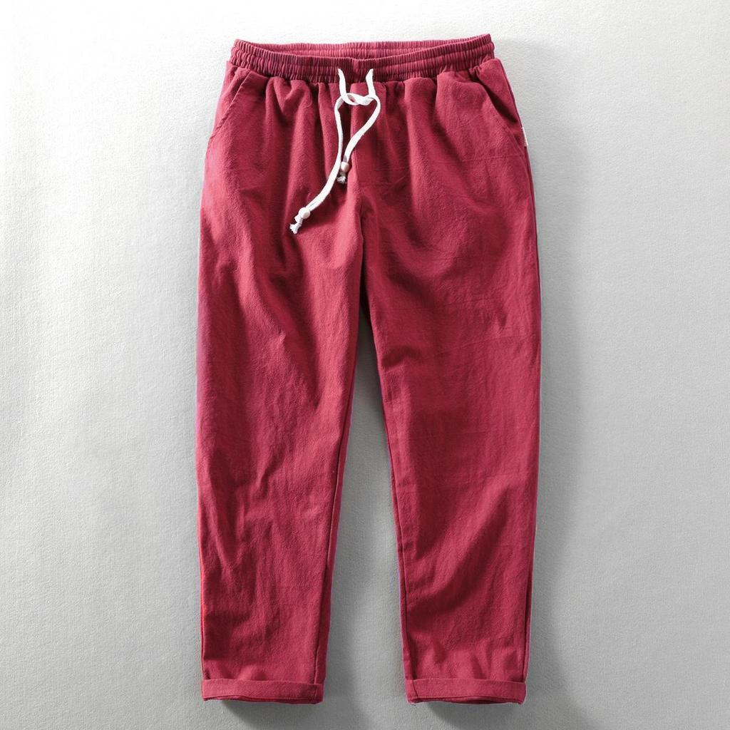 Men's Casual Pants Straight Linen Trousers Male Black Polyester Korean Style Classic In Streetwear Harajuku Y2k Baggy Summer