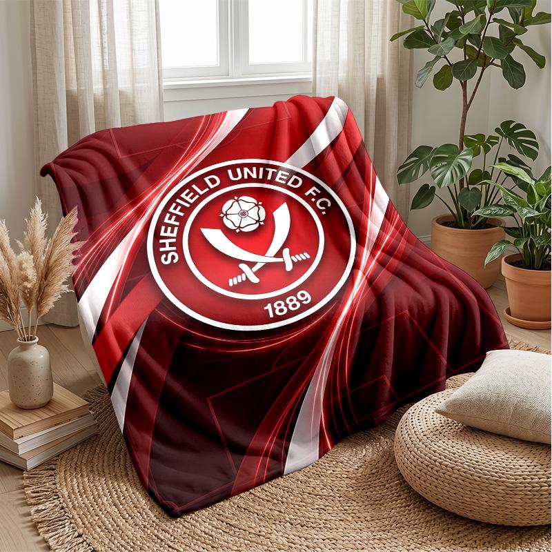 Coperta in Flanella con Stampa Sheffield United Football, Coperta Morbida Calda Leggera per Divano Letto Campeggio