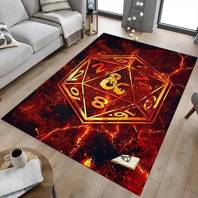 1PC Dice & Dragon Non-Slip Floor Carpet Compatible for Office&Living Room&Bedroom&Dining Room - Flat - Weave Machine-S0313
